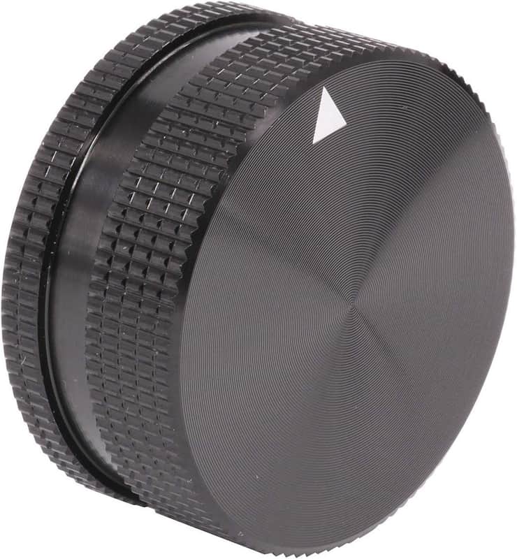 Aluminum Alloy Potentiometer Control Knob Volume Audio Electric Guitar Bass Screw Type,6 mm Dia Hole,40x18mm,Black image 1