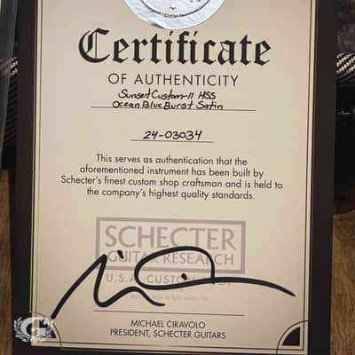Schecter USA Sunset Custom-II HSS 2024 - Ocean Blue Burst Satin image 11