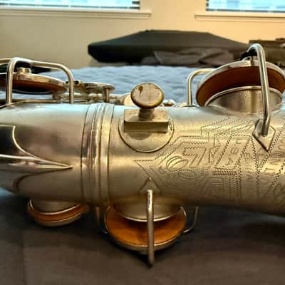 Conn NWII 4M Curved Soprano Silver Deco Engraving Very Rare Overhauled Beautiful image 14