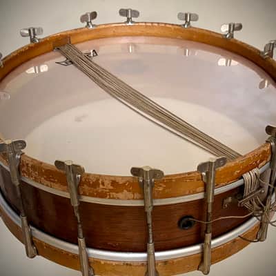 Vintage 1920s Ludwig & Ludwig Chicago 16-Rod Single-Tension Snare Drum - 100% Complete Survivor w/ Original P-338 Strainer image 2