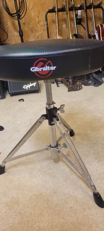 Gibraltar 6608 6600 Series Moto Seat Motorcycle-Style Drum Throne 2010s - Black/Chrome image 1