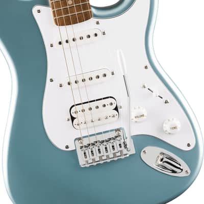 Squier Affinity Series Stratocaster Junior HSS Laurel Fingerboard White Pickguard Ice Blue Metallic image 4