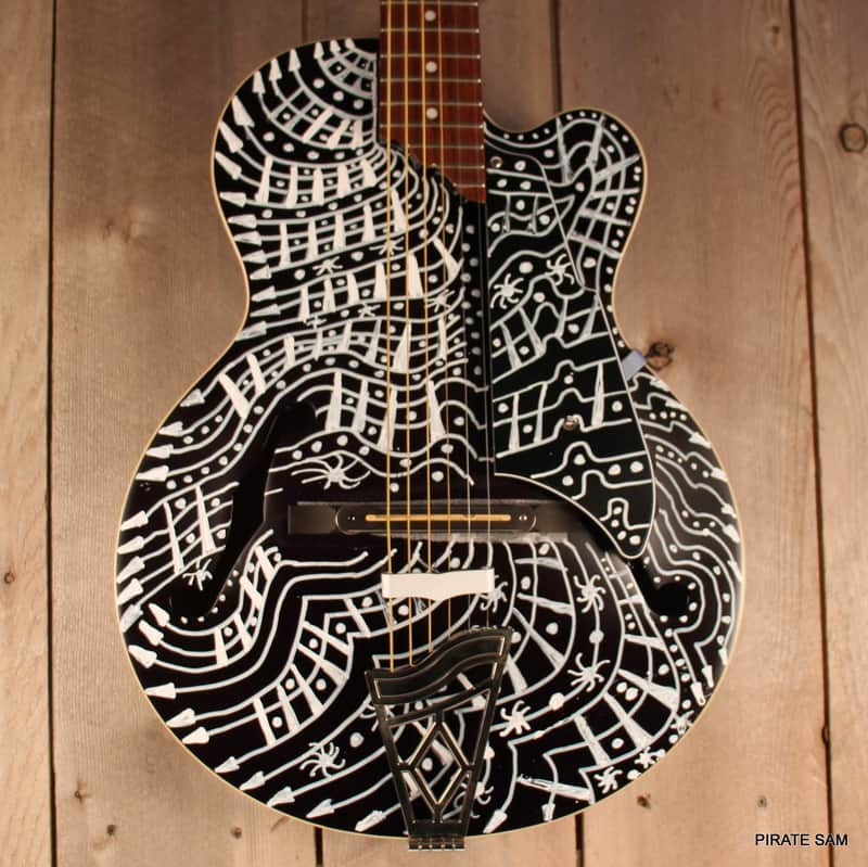 Vox VGA-3PS Giulietta Custom Art Guitar Acoustic Archtop with Built-In Electronics " Web of Deception " w/gig bag image 1