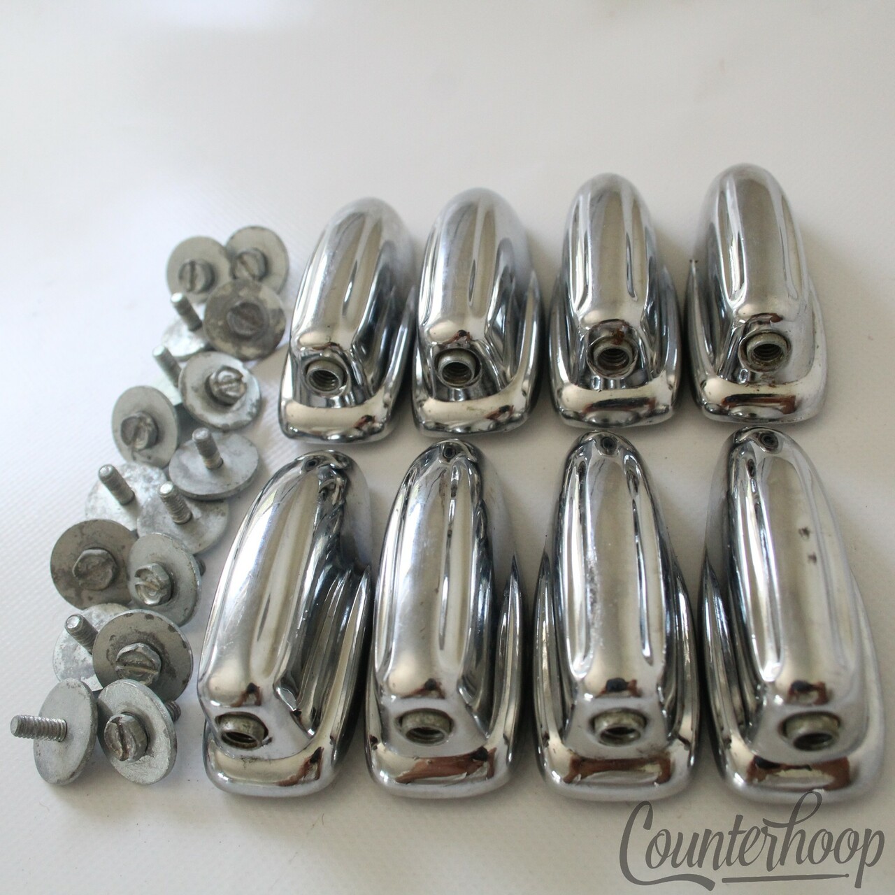 Slingerland 8x Sound King Bass Drum Lugs Chrome Vintage 60s-70s USA Set Parts* — main photograph