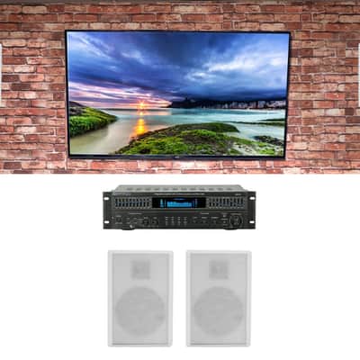 Technical Pro RX113 Home Theater Amplifier Receiver+4) 5.25" White Wall Speakers image 1