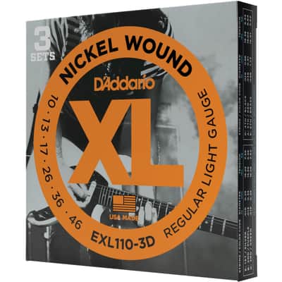 D'Addario EXL110-3D XL Nickel Wound Electric Guitar Strings, 10-46 Regular Light, 3-Pack image 2