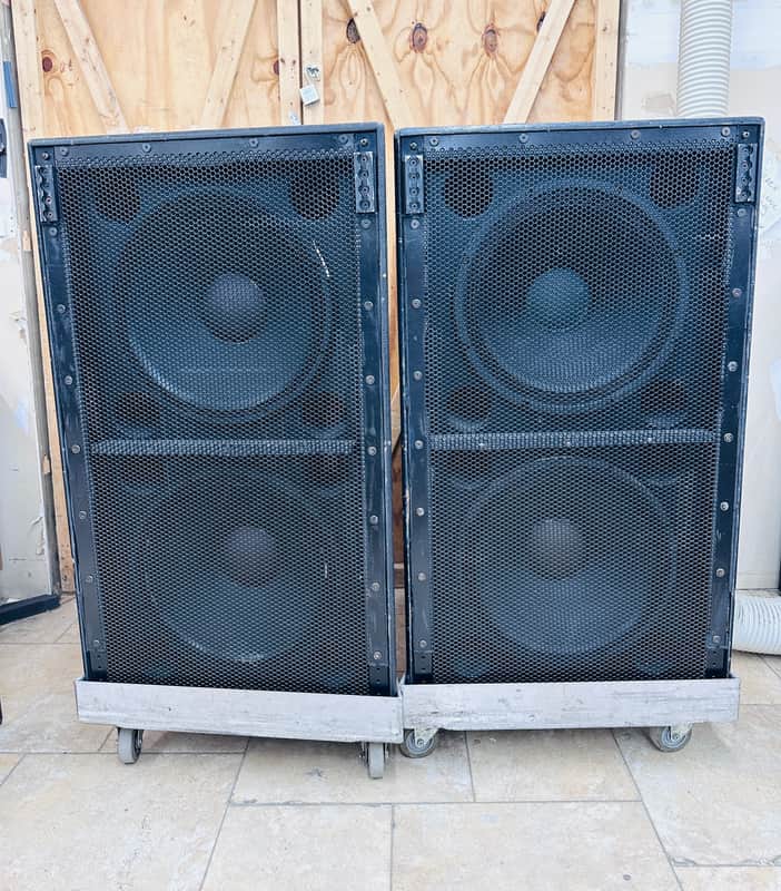 EAW SB750F Dual 18" Sub-Woofer Speakers - PAIR w/Dollies - Tested & Working image 1