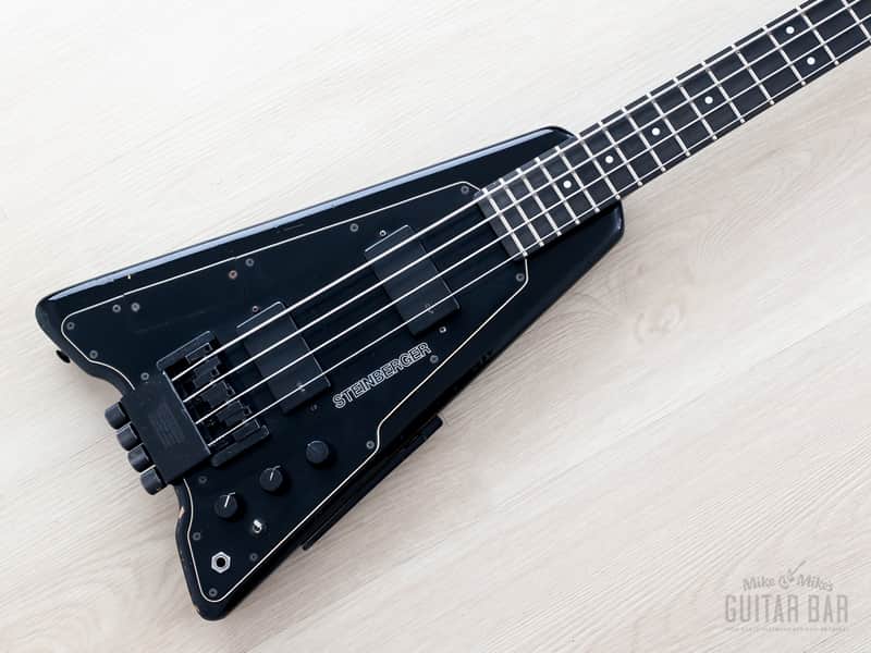 1986 Steinberger XP2 Vintage Headless Bass Black w/ EMG image 1