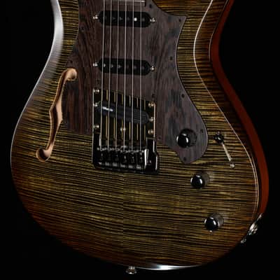 Knaggs Larry Mitchell Severn Trem SSS Hollowbody GreenBurst T1 (555) image 1