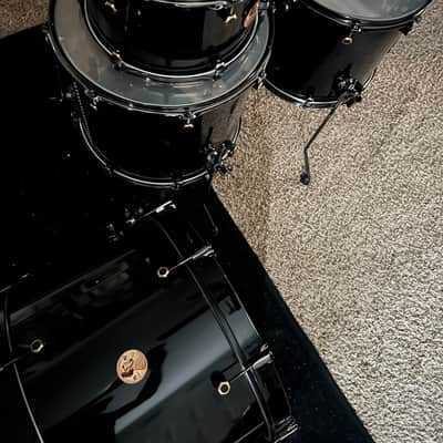 Honest Abe 4-Piece Aluminum Drum Kit , Midnight Black Sparkle, 20/12/14/16 — USA Made image 13