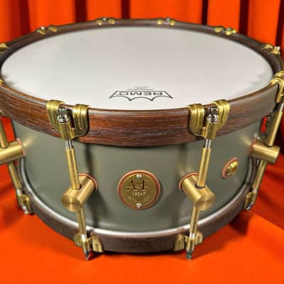 A&F Drum Co. Maple Club 6.5x14" Snare w/ Walnut Hoops (2025) - Kimball Green image 1