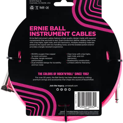 ERNIE BALL 6078 Instrumentenkabel Wkl-Kl 3m neonpink image 2
