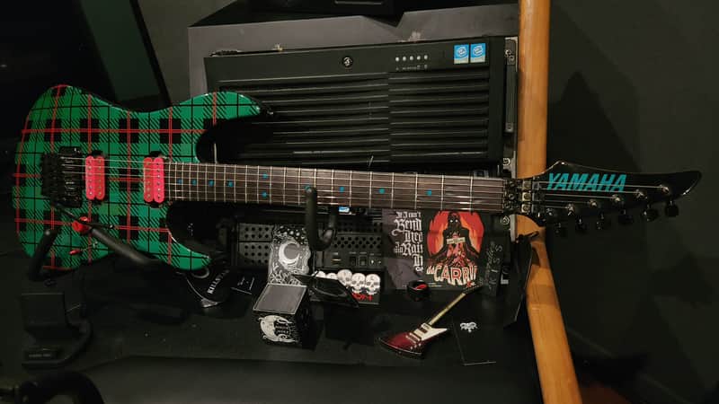 Yamaha Blues Saraceno signature SUPER RARE mid-90s Japan Green Red Plaid Limited Electric Guitar Poison image 1