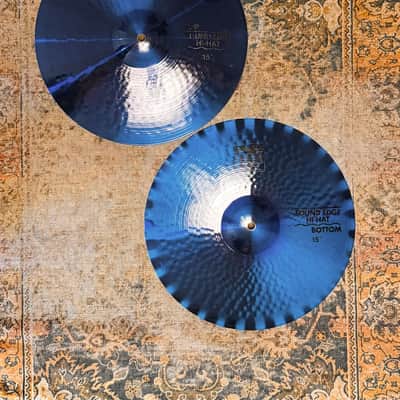 Unique Paiste ONE Of A KIND Custom Blue 2002 15" Sound Edge Hihats, 19" Crash, 20" Crash SET... With Black Labels!!!!!!! image 7