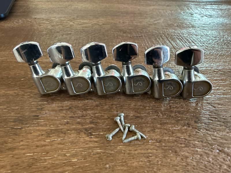 Schaller Vintage M6 "Made in West Germany" 6 In Line Tuners - 90° Mount 1970s/1980s - Chrome image 1