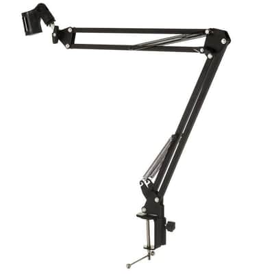 StreamEye Boom Arm Mic Stand with Desktop Mount, Detachable Clip, Professional Grade XLR Cable, Microphone Pop Filter and Cable Ties image 2