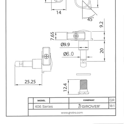 Grover 406C  Mini Rotomatic Locking Tuners 3 +3 Chrome Finish image 8