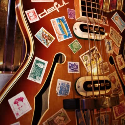DEFIL MAMBO Bass 1968 Vintage Acoustic Electric like Hofner. By the Artist El Daga. One of a kind. image 19