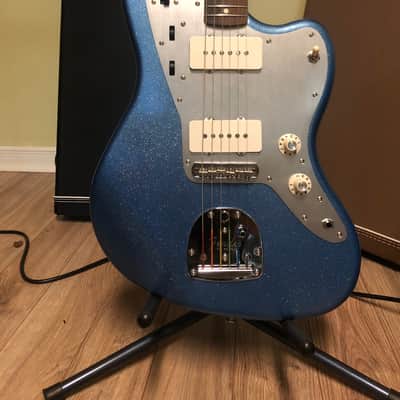 Jazzmaster Guitar 60s Style Handmade Lightweight P90 Custom Lake Placid Blue Rainbow Flake Nitro image 5