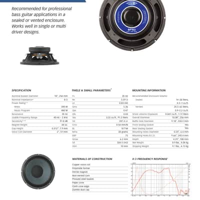 Eminence Legend BP102 10" 8-ohm image 2