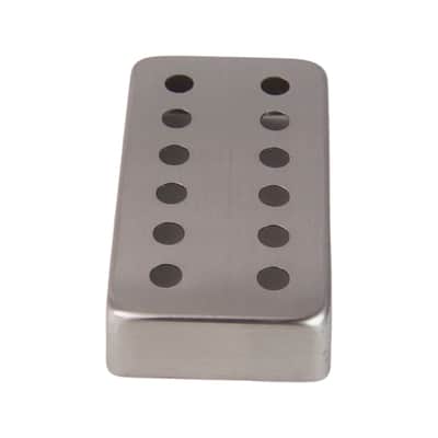 Stainless steel double-row poles Humbucker Pickup Cover, 50mm, Nickel Brushed Finish