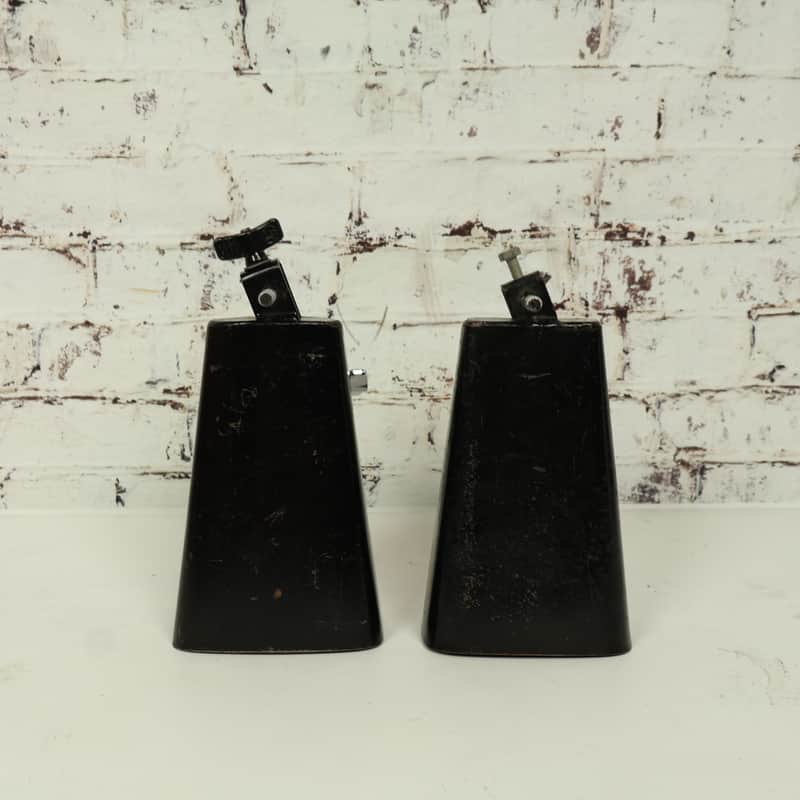 LP 8x5.24 Black Beauty Cowbells w Kick Mounts image 1