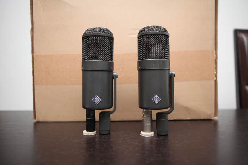 Vintage Neumann U 47 fet Microphone Pair 1976 (Serial Numbers 1518 & 1520 ) - Matte Black image 1