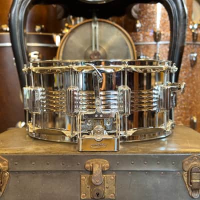 VINTAGE 1980's Gretsch 6.5x14 Blackhawk Steel Snare Drum image 2