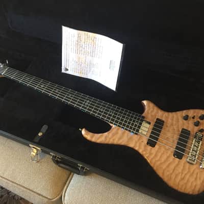 Alembic Wave 6 string Bass guitar - Anniversary Electronics 2018 5A Quilted Maple image 3