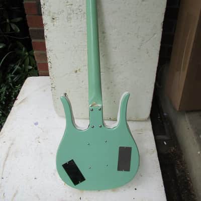 Left Hand Danelectro Longhorn Bass Guitar, 1990's Surf Green, Converted From Right Hand image 5