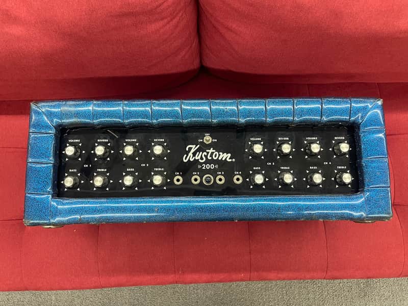 Kustom K200B-5 100 Watt Guitar Amp Head 70's - Blue image 1