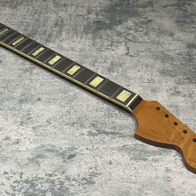 Real Life Relics Jazzmaster® Strat® Stratocaster Neck Nitro Roasted Maple With Bound Rosewood Fingerboard Block Inlays  Large Headstock  rounded Fret Ends JMRMR #3