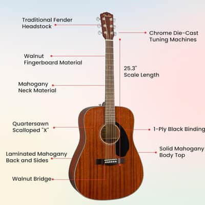 Fender CD-60S Solid Top Acoustic Guitar Bundle image 3