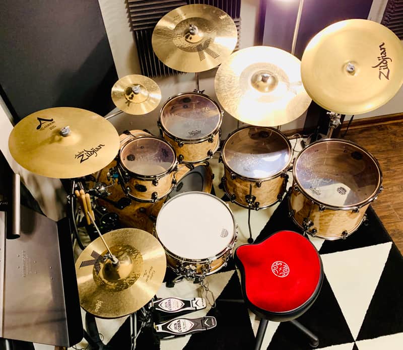 Mapex Saturn V Exotic Shell 5pc Drum Set Natural Maple Burl