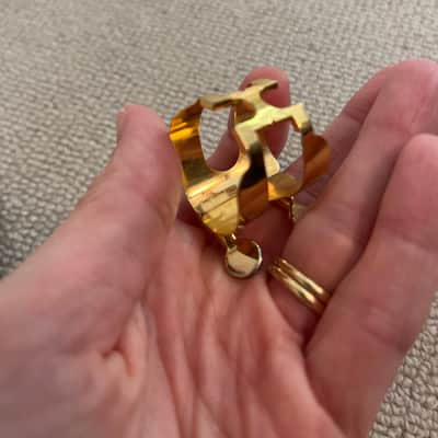 D'Addario Woodwinds HAS1G H-Ligature & Cap Gold Plated for Alto Saxophone image 3