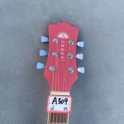 Pink 36 Inch Luna Folk Acoustic Guitar, Spruce Top Body, Mahogany Neck image 10