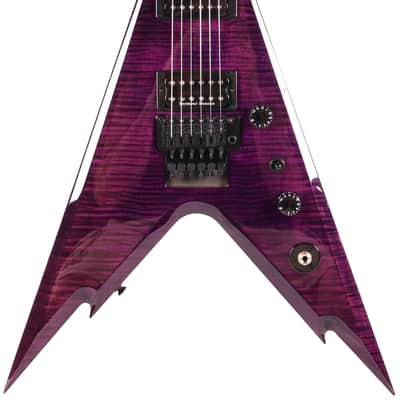 Dean USA Razorback V Floyd Flame Top Prototype Electric Guitar - Trans Purple image 4