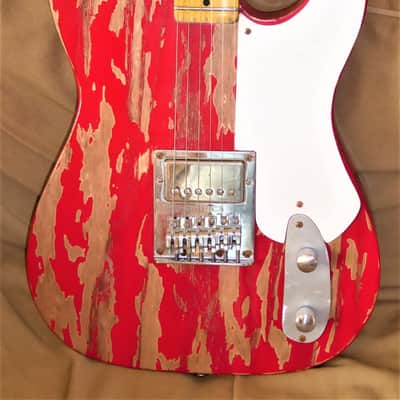 DY Guitars Billy Gibbons red Peeler relic tele body PRE-BUILD ORDER image 2