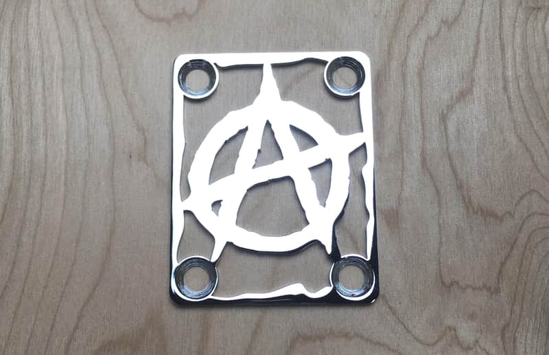 Icon Plates Anarchy Neck Plate For Bolt On Neck Guitar or Bass - Chrome Finish image 1