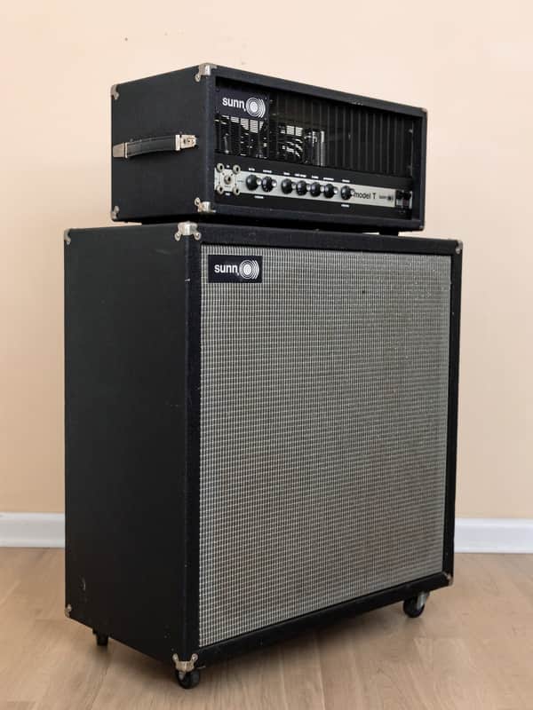 1973 Sunn Model T Vintage Tube Amp 1st Gen Serviced & Retubed w/ 412S Speaker Cab image 1