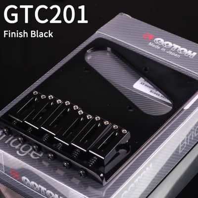 Gotoh GTC201 String-Through Tele Bridge Brass Saddles - Black