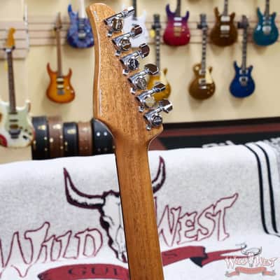 Suhr Custom Set Neck Modern HSS Flame Maple Top SSCII System Blower Switch 24 Stainless Steel Jumbo Frets Bahama Blue 7.25 lbs image 10