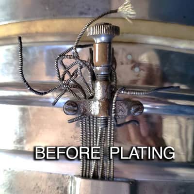 1922 Ludwig & Ludwig Professional "Dance" Model Snare No 5, 14x4 NOB 2-Piece Shell, Restored, Video image 9