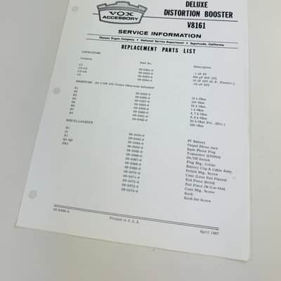 Vox Service Information Package 1968 image 8
