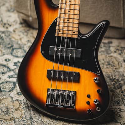 Fodera Emperor 5 Standard Classic-Vintage Sunburst (Optional Color) w/Birdseye Maple FB, Black PG image 1