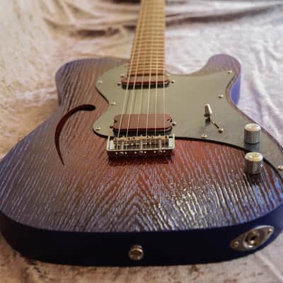 Build to Order GB Liuteria Traditional Tele Semi Hollow  red and blue image 6