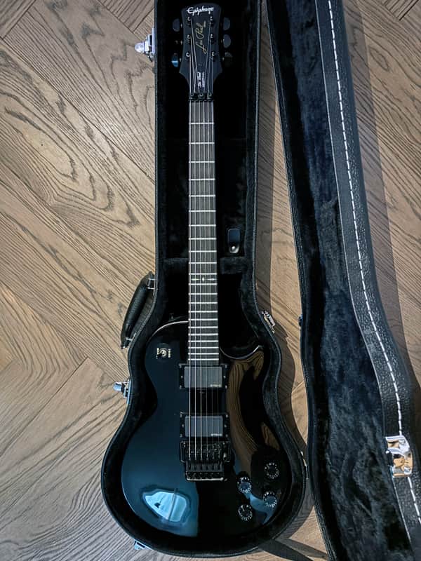 Epiphone Les Paul Nightfall 2010 Ebony w/ Floyd Rose, EMG-HZ Pickups & Epiphone Hard Case image 1