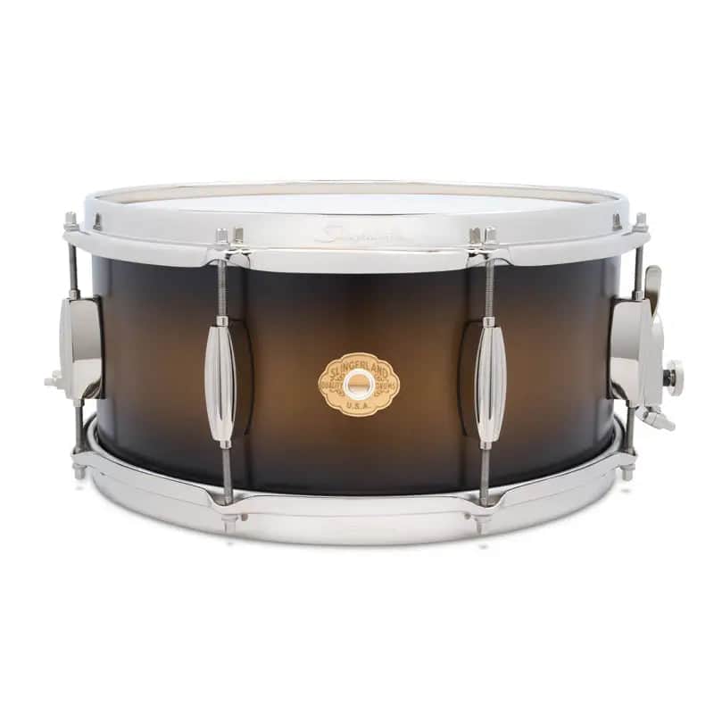 Slingerland Radio King Artist Snare Drum 14x6.5 Black & Gold Lacquer image 1