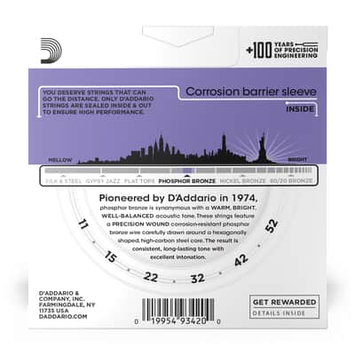 D'Addario EJ26-3D Phosphor Bronze Custom Light Acoustic Guitar - 3 Packs image 2