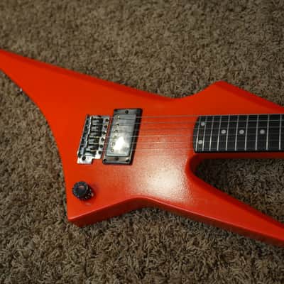 Video! 1980s Hondo H-1 Death Dagger Neon Orange Refinish w/ Original Hardshell Case image 8